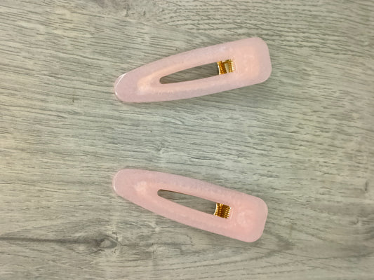 Lot de 2 Barrettes en résine unique rose poudré - L'art à part