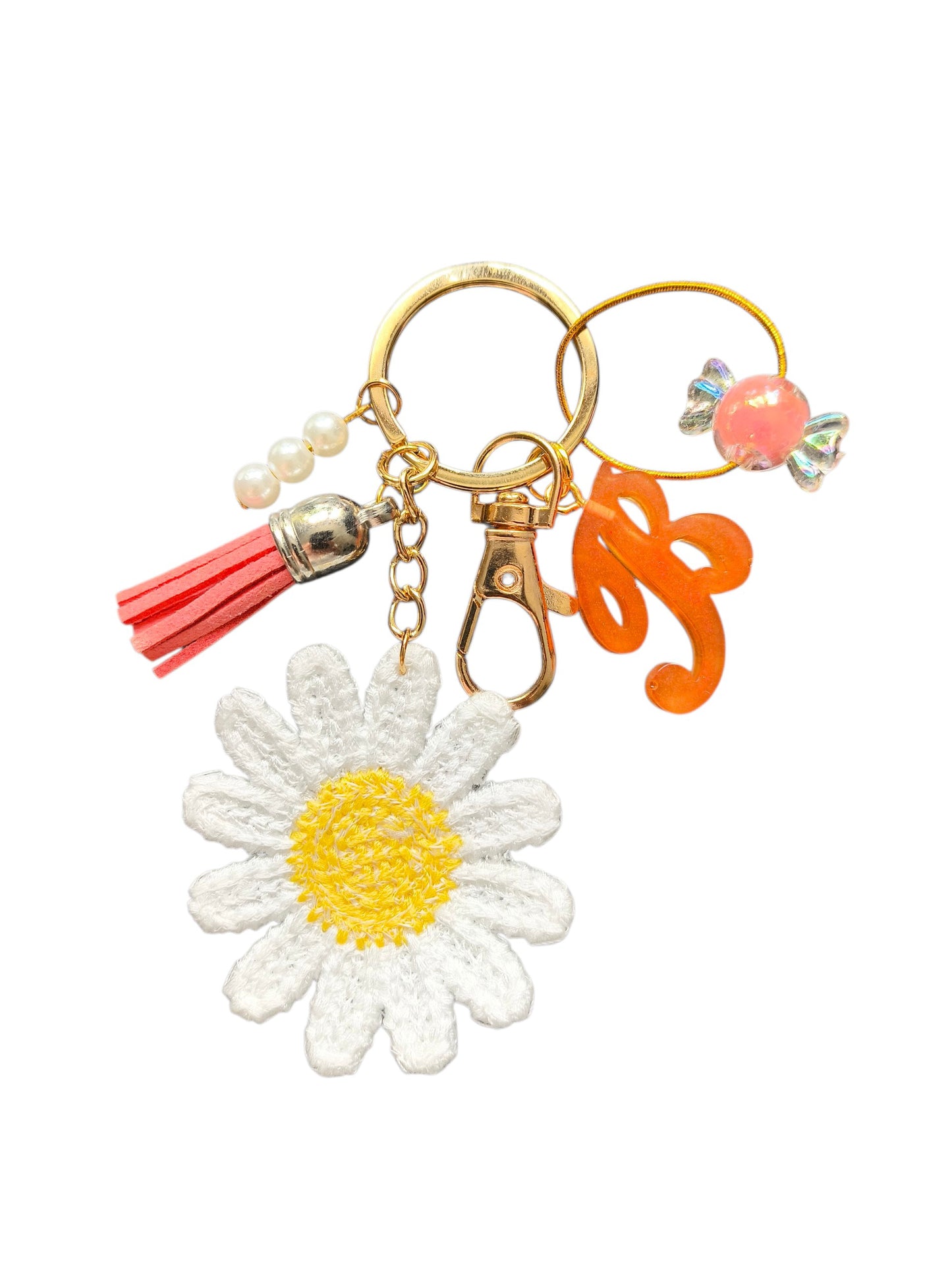 Porte clés bohème printanier en résine