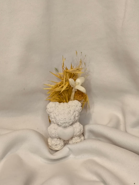 Ourson blanc fleurie - L'art à part