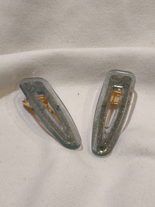 Duo de Barrettes résine uniques