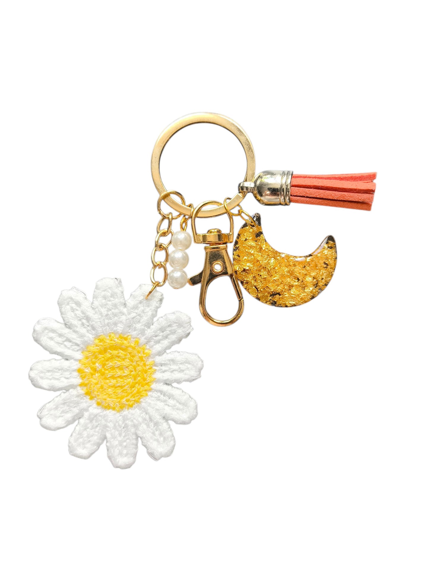 Porte clés bohème printanier en résine