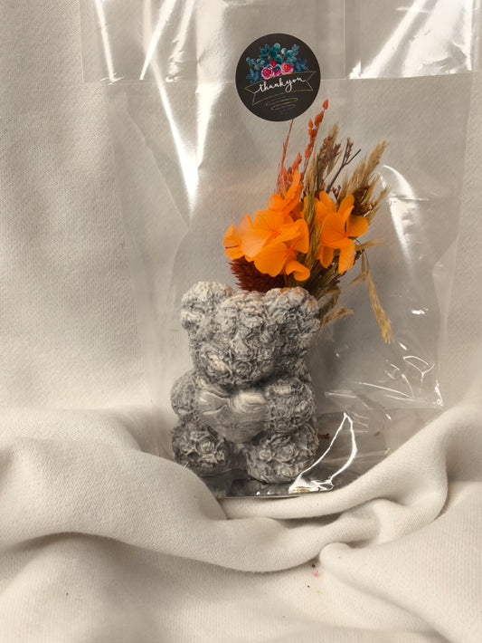 Ourson gris marbré blanc - L'art à part